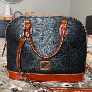 Dooney & Bourke Black and Tan Satchel